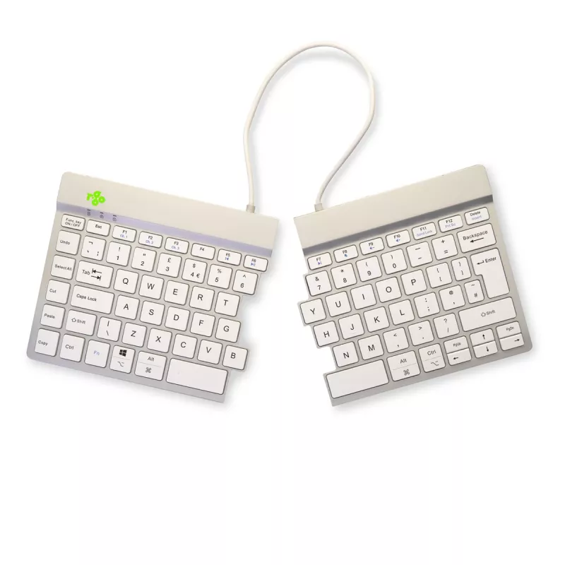 R-Go Tools Split Break RGOSBUKWLWH teclado inalámbrico, distribución UK, blanco