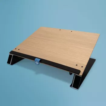 R-Go Tools Soporte de documentos R-Go Read2Write, apto para leer y escribir, ergonómico, con reposamuñecas de espuma suave, madera de roble