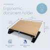 R-Go Tools Soporte de documentos R-Go Read2Write, apto para leer y escribir, ergonómico, con reposamuñecas de espuma suave, madera de roble
