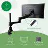R-Go Tools Brazo para monitor R-Go Caparo Single, totalmente ajustable con muelle de gas, capacidad de carga 3-9 kg, 100% circular, negro