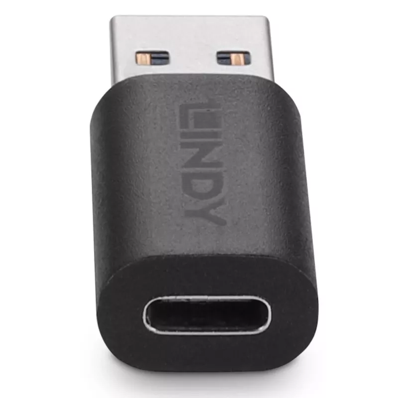 Lindy Adaptador USB 3.2 Type-A a C, USB 3.2 Type-A, USB 3.2 Type-C, Negro