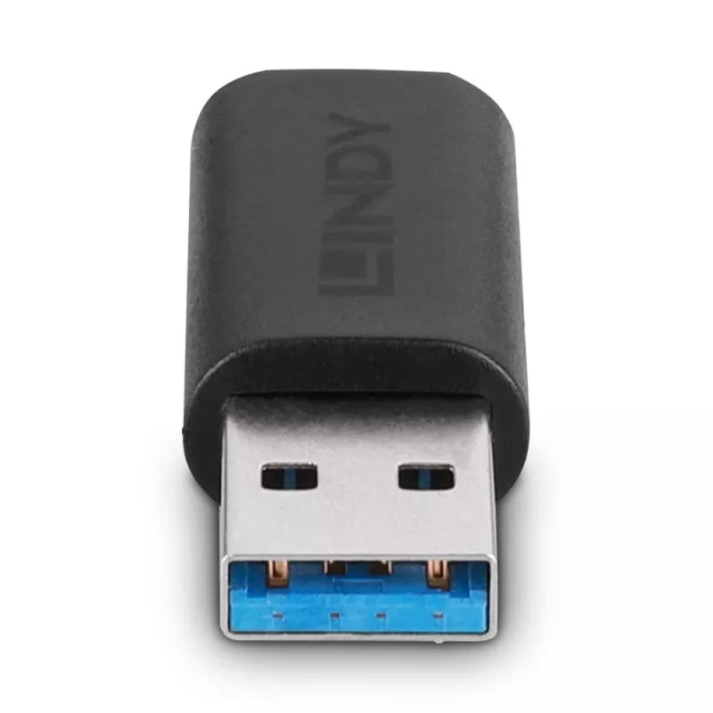 Lindy Adaptador USB 3.2 Type-A a C, USB 3.2 Type-A, USB 3.2 Type-C, Negro