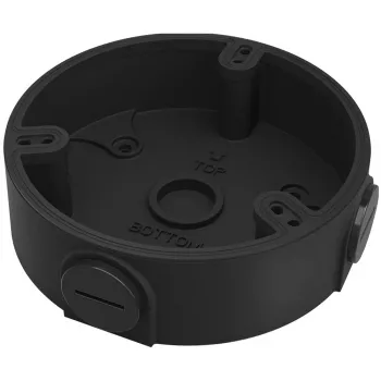 Caja de conexión DAHUA DH-PFA136-B — carcasa de aluminio, negra, rosca de 1/2