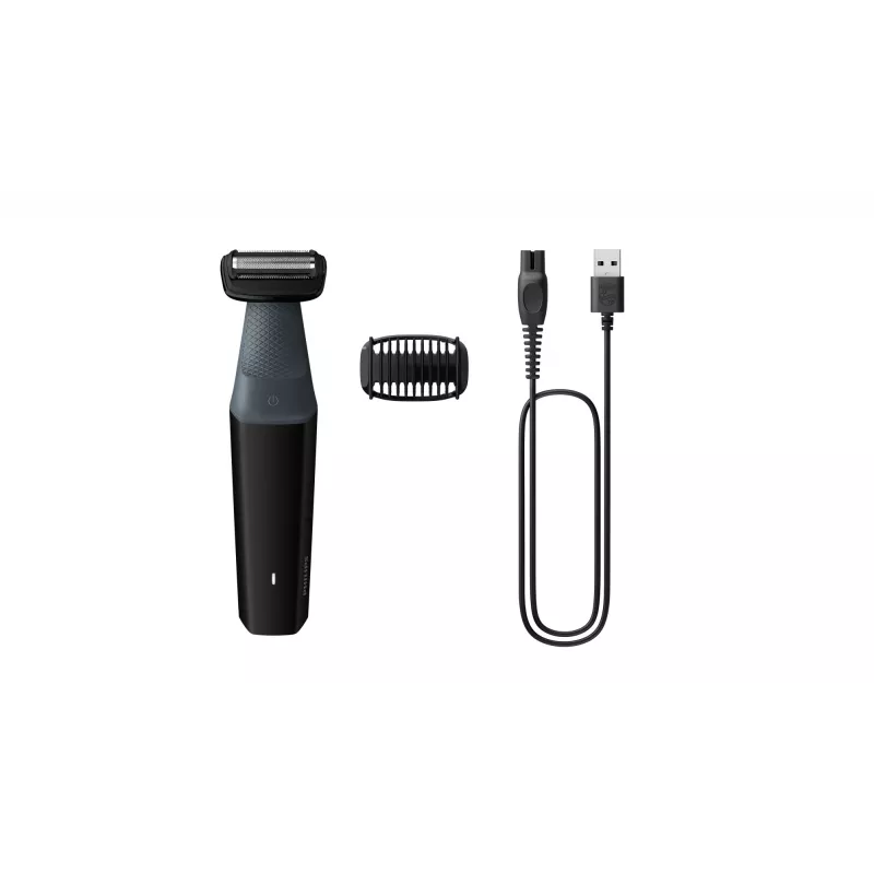 Recortadora corporal Philips BODYGROOM Series 3000 BG3017/01 Resistente a salpicaduras Negro Gris