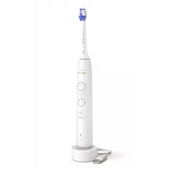 Cepillo de dientes sónico Philips Series 6100 HX7400/01 — tecnología sónica, 62.000 movimientos/min, 2 modos, 3 velocidades, blanco, recargable