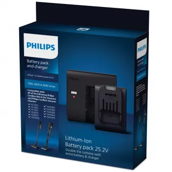 Batería Philips XV1797 para aspirador de mano, negra