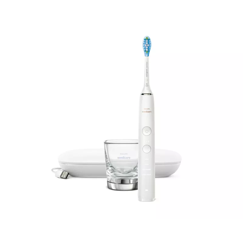 Cepillo de dientes eléctrico sónico Philips DiamondClean 9000 HX9911 — cepillo vibratorio, de Li-Ion recargable, 3 modos, blanco