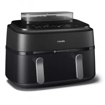 Freidora de aire Philips Serie 5000 NA551/00 — capacidad 9 l, 2300 W, control táctil, pantalla LED, negro/plata