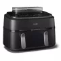 Freidora de aire Philips Serie 5000 NA551/00 — capacidad 9 l, 2300 W, control táctil, pantalla LED, negro/plata