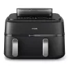 Freidora de aire Philips Serie 5000 NA551/00 — capacidad 9 l, 2300 W, control táctil, pantalla LED, negro/plata