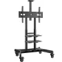 ONKRON TS1881-B soporte de TV móvil con ruedas y estantes para televisores de 50–86", hasta 90 kg, VESA 200×200–800×500, altura regulable, negro