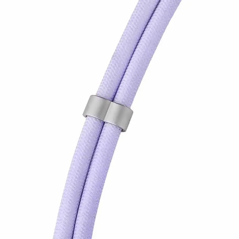 Cable-collar Intenso USB-C para móvil 60W carga rápida, longitud ajustable 1,65 m, nailon, morado