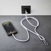Cable-collar Intenso USB-C para móvil 60W carga rápida, longitud ajustable 1,65 m, nailon, morado