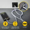 Cable-collar Intenso USB-C para móvil 60W carga rápida, longitud ajustable 1,65 m, nailon, morado