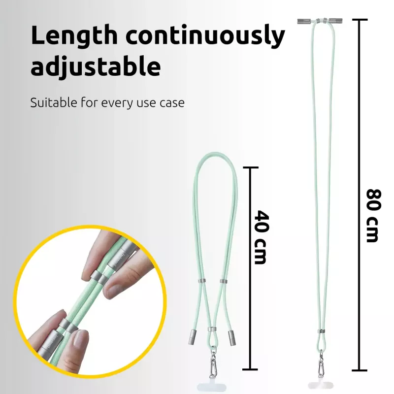 Cable-collar Intenso USB-C para móvil 60W carga rápida, longitud ajustable 1,65 m, nailon, verde