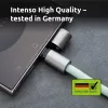 Cable-collar Intenso USB-C para móvil 60W carga rápida, longitud ajustable 1,65 m, nailon, verde
