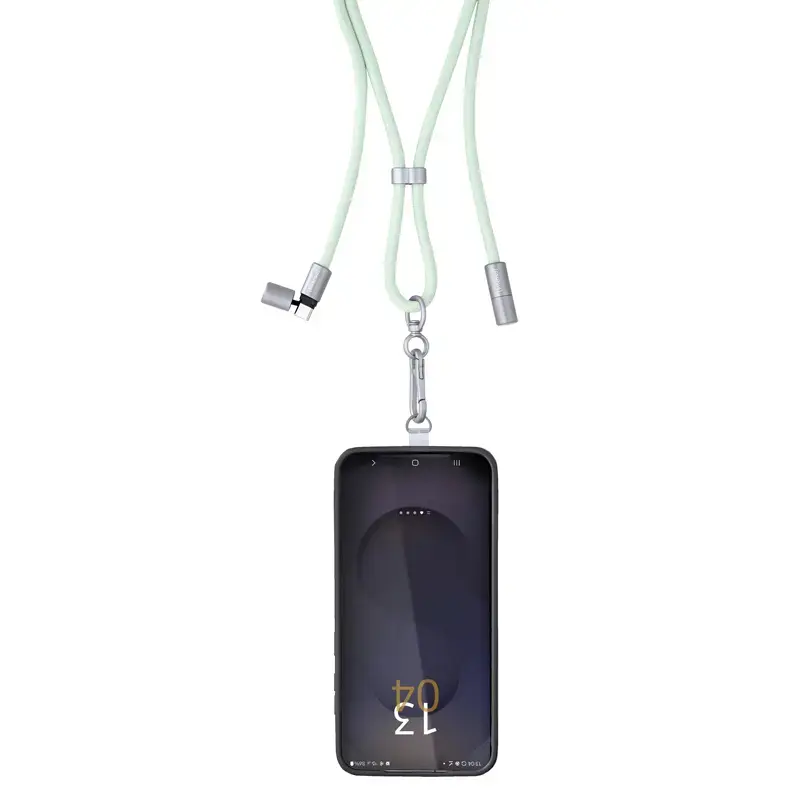 Cable-collar Intenso USB-C para móvil 60W carga rápida, longitud ajustable 1,65 m, nailon, verde
