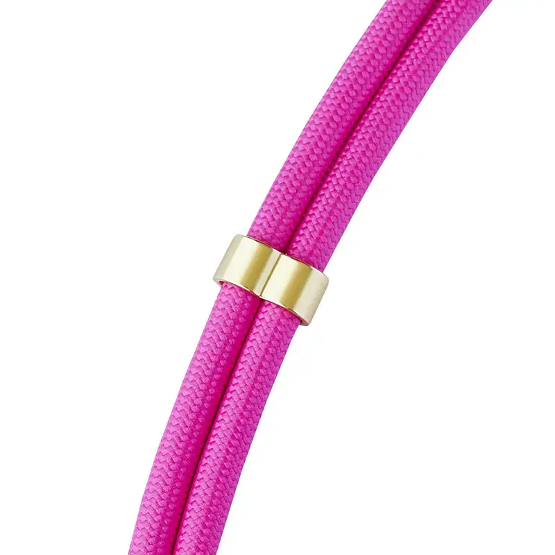 Cable-collar Intenso USB-C para móvil 60 W carga rápida, longitud ajustable 1,65 m, nailon, rosa neón