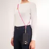 Cable-collar Intenso USB-C para móvil 60 W carga rápida, longitud ajustable 1,65 m, nailon, rosa neón
