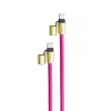 Cable-collar Intenso USB-C para móvil 60 W carga rápida, longitud ajustable 1,65 m, nailon, rosa neón