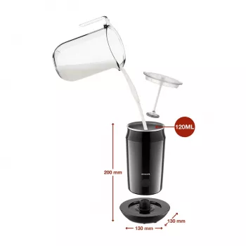 Espumador de leche automático Philips CA6500/63 negro 0,12 L 500 W