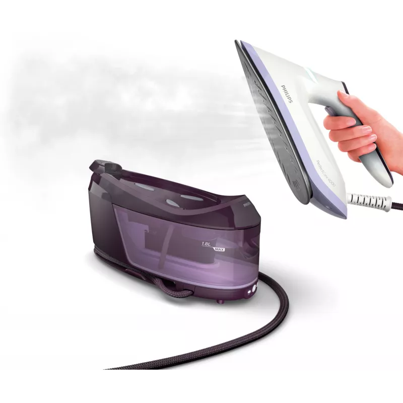Centro de planchado Philips PSG6024/30 — 2400 W, golpe de vapor 500 g/min, depósito 1,8 L, suela SteamGlide Plus