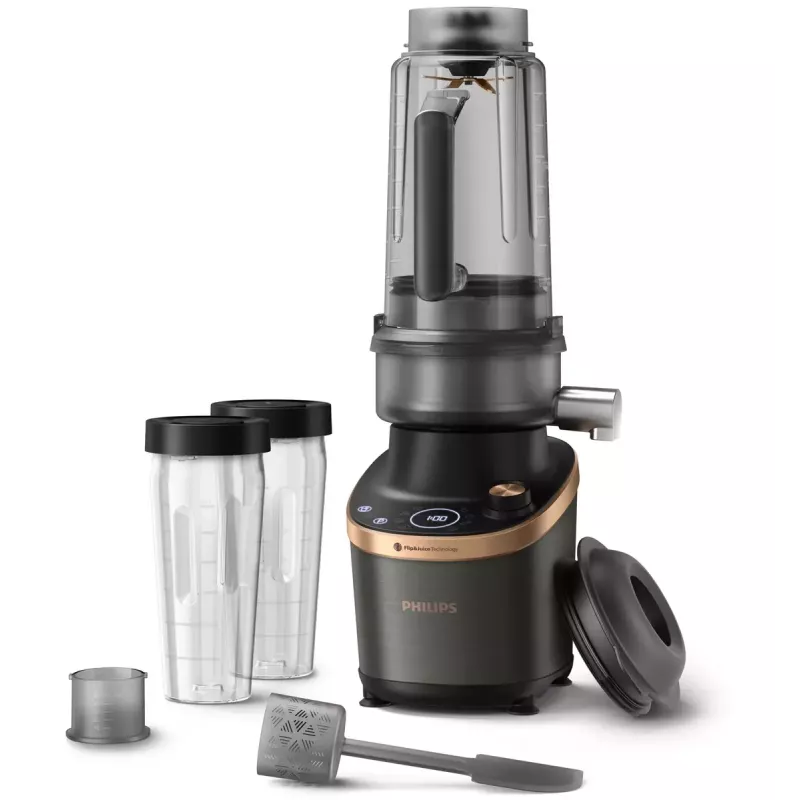 Batidora de cocina Philips Flip&Juice™ HR3770/10 negra cobre