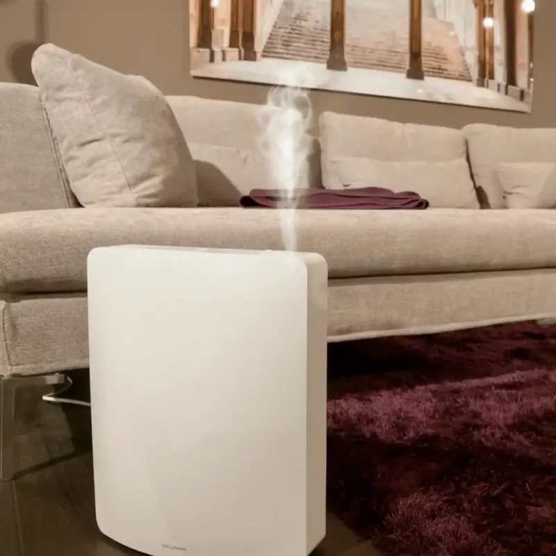Humidificador ultrasónico compacto para el hogar Stylies Leonis – funcionamiento silencioso, niebla fina para salón, dormitorio y oficinas
