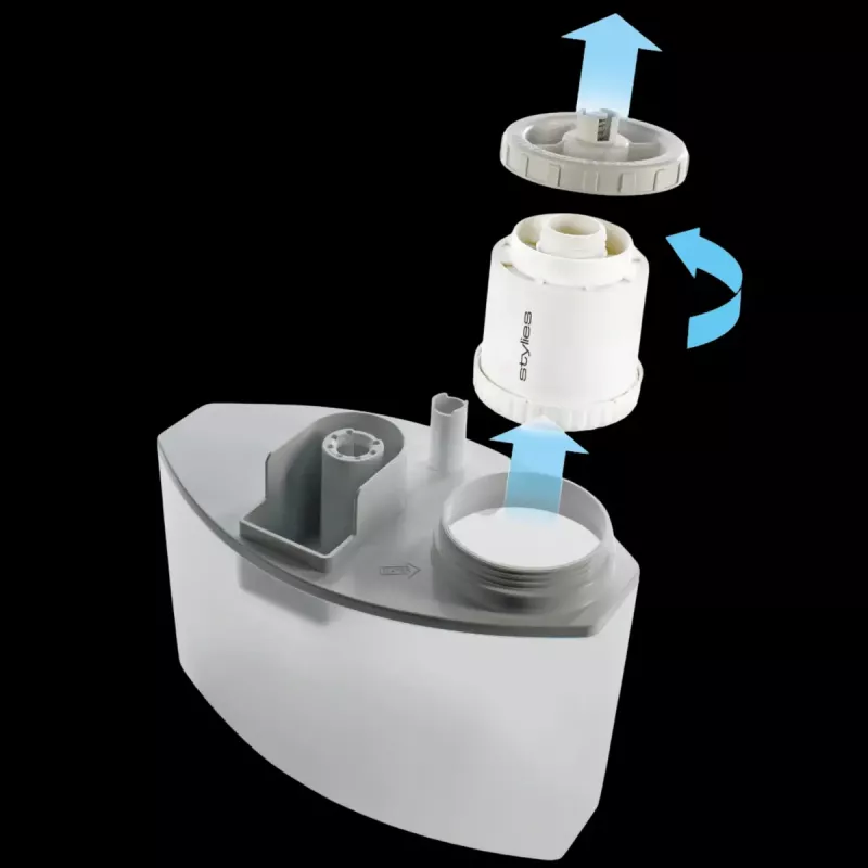Humidificador ultrasónico compacto para el hogar Stylies Leonis – funcionamiento silencioso, niebla fina para salón, dormitorio y oficinas
