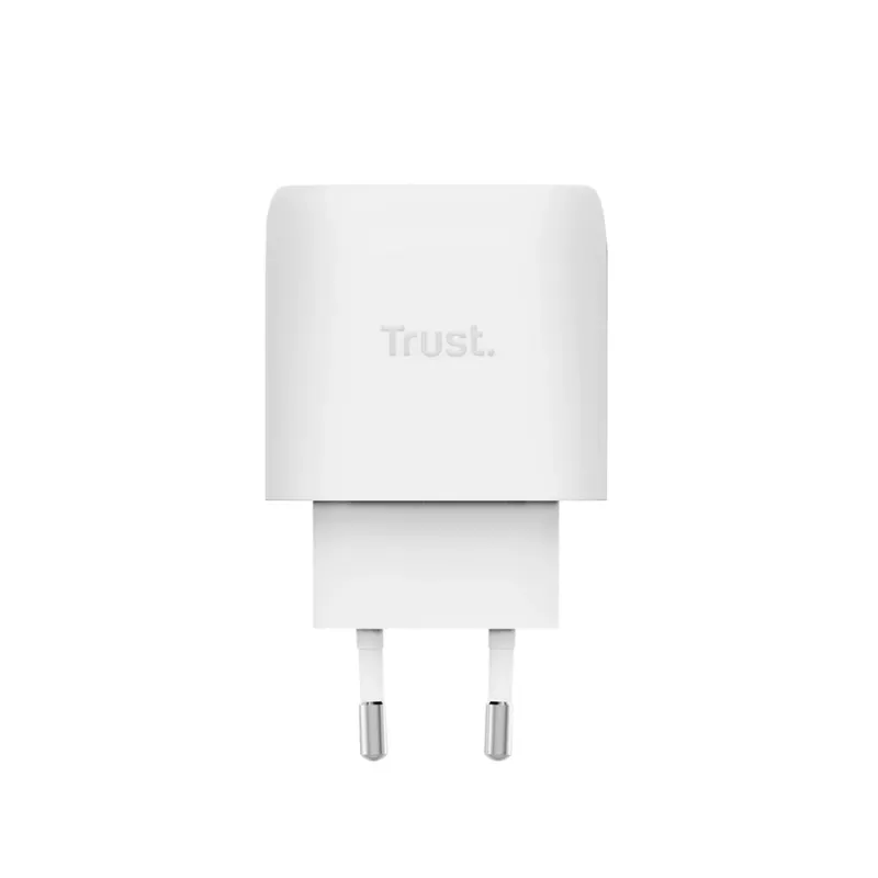 Cargador USB-C GaN TRUST Maxo 45W, 45 W, salida USB-C, máx. 20 V, cable de 2 m, blanco