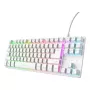 Trust GXT 833W Thado teclado gaming TKL, USB, con cable, de membrana, retroiluminado, distribución US, blanco