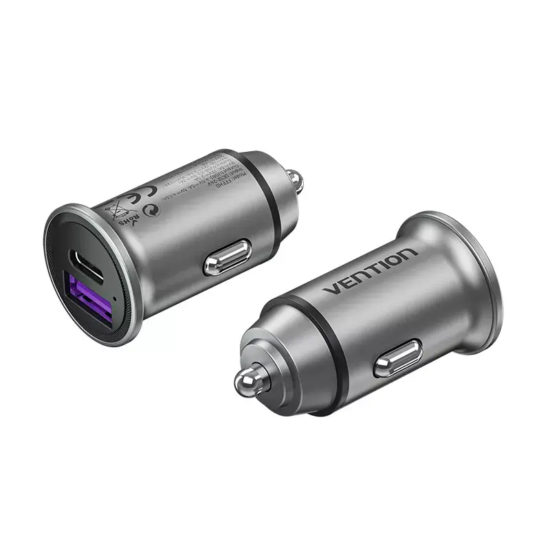 Vention FFBH0 cargador de coche, 2 puertos USB, gris