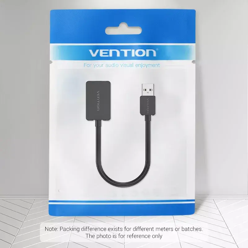 Vention tarjeta de sonido USB externa de 2 puertos 0,15 m negro 2.1 canales 16 bits
