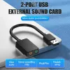 Vention tarjeta de sonido USB externa de 2 puertos 0,15 m negro 2.1 canales 16 bits