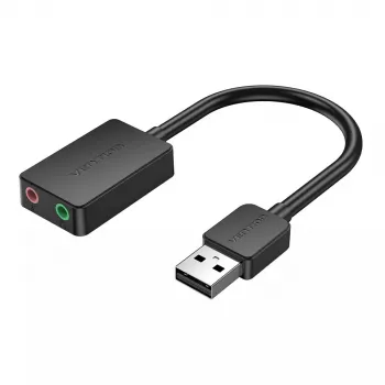 Vention tarjeta de sonido USB externa de 2 puertos 0,15 m negro 2.1 canales 16 bits