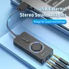 Vention adaptador de sonido estéreo USB 2.0 externo con control de volumen 0,15 m negro ABS