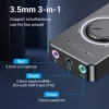Vention adaptador de sonido estéreo USB 2.0 externo con control de volumen 0,15 m negro ABS