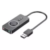 Vention adaptador de sonido estéreo USB 2.0 externo con control de volumen 0,15 m negro ABS