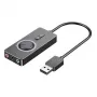 Vention adaptador de sonido estéreo USB 2.0 externo con control de volumen 0,15 m negro ABS