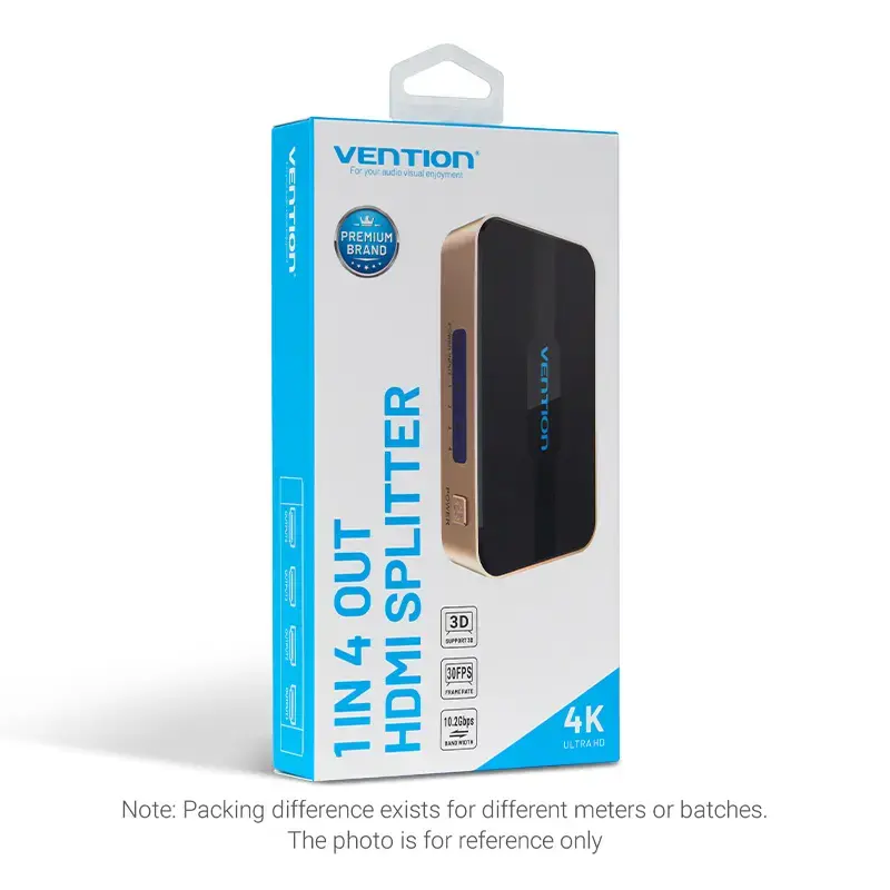 Splitter HDMI Vention 1 entrada 4 salidas 4K@30Hz oro aleación de aluminio