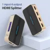 Splitter HDMI Vention 1 entrada 4 salidas 4K@30Hz oro aleación de aluminio