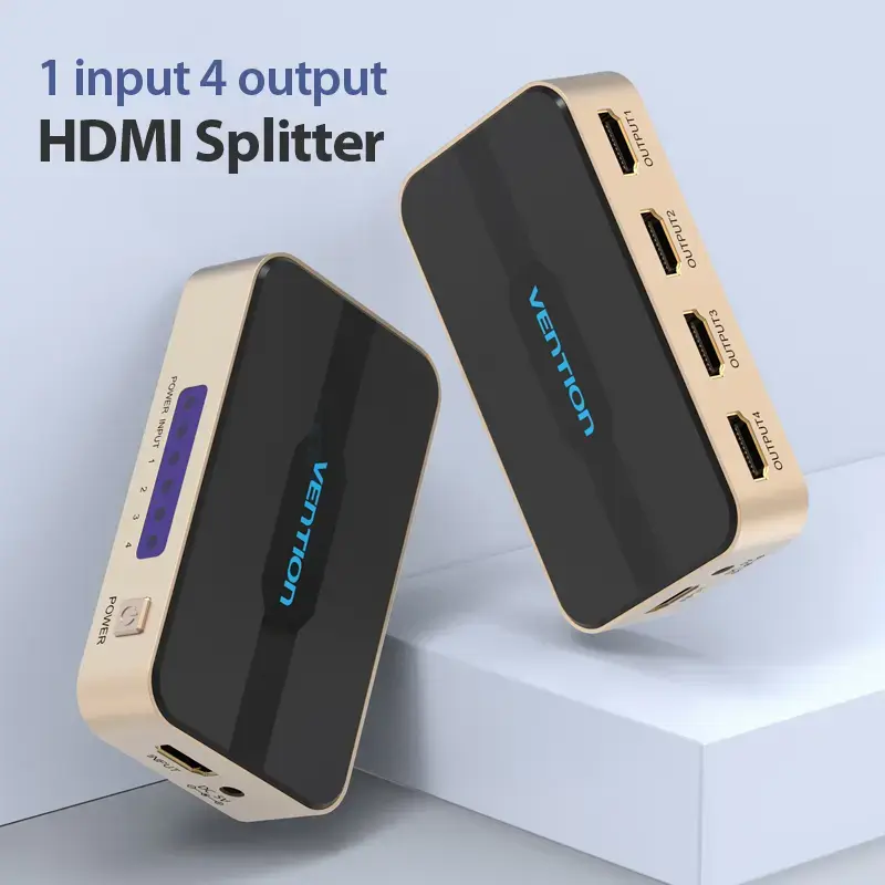 Splitter HDMI Vention 1 entrada 4 salidas 4K@30Hz oro aleación de aluminio