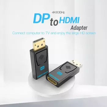 Vention adaptador DisplayPort macho a HDMI hembra negro DP HDMI bañado en oro