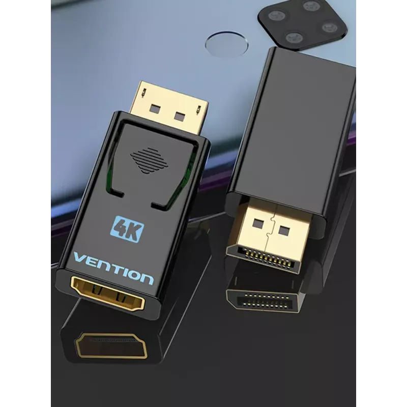 Vention adaptador DisplayPort macho a HDMI hembra negro DP HDMI bañado en oro