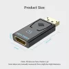 Vention adaptador DisplayPort macho a HDMI hembra negro DP HDMI bañado en oro