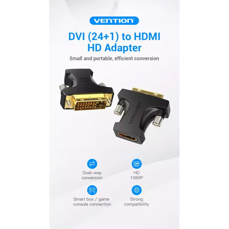 Vention adaptador HDMI hembra a DVI macho negro 1920x1080 60Hz
