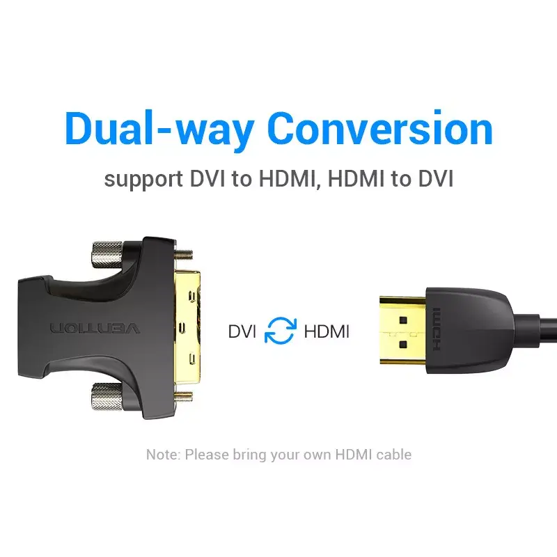 Vention adaptador HDMI hembra a DVI macho negro 1920x1080 60Hz