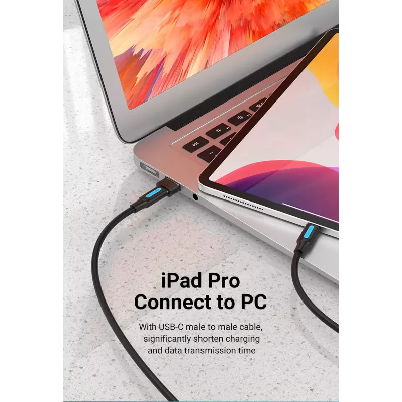 Adaptador USB Vention CDWB0 USB 2.0 macho a USB-C hembra negro PVC
