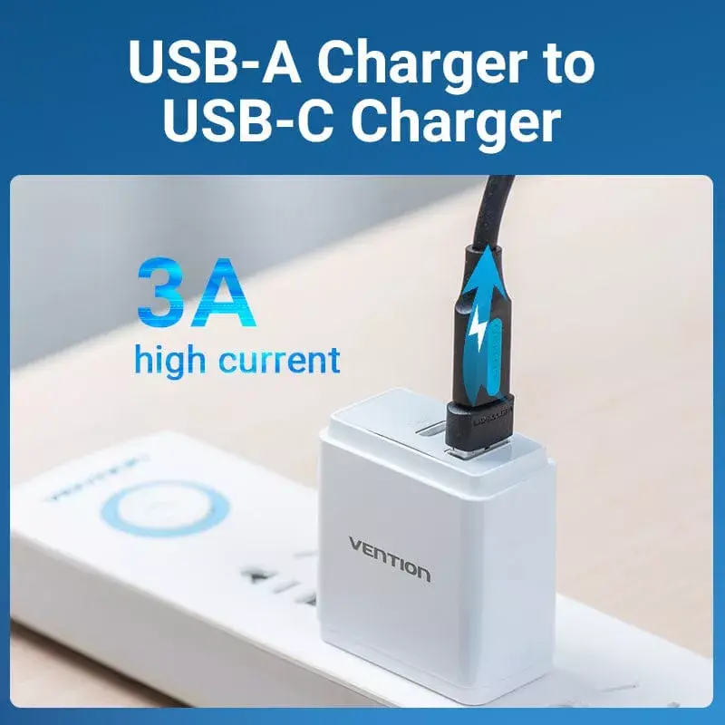Adaptador USB Vention CDWB0 USB 2.0 macho a USB-C hembra negro PVC
