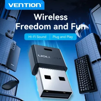 Adaptador de red USB Bluetooth Vention NAHB0 — host USB inalámbrico, interfaz Bluetooth, negro